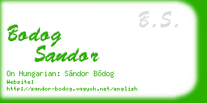 bodog sandor business card